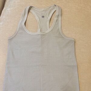 lululemon athletica Cream Striped Tank Top